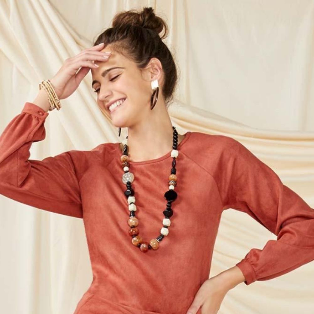 NWT Versona faux suede top